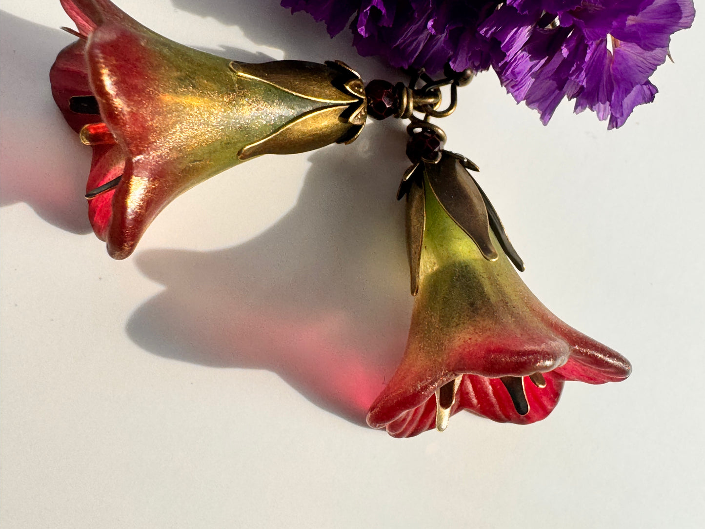 Tulip Brass fairies earrings