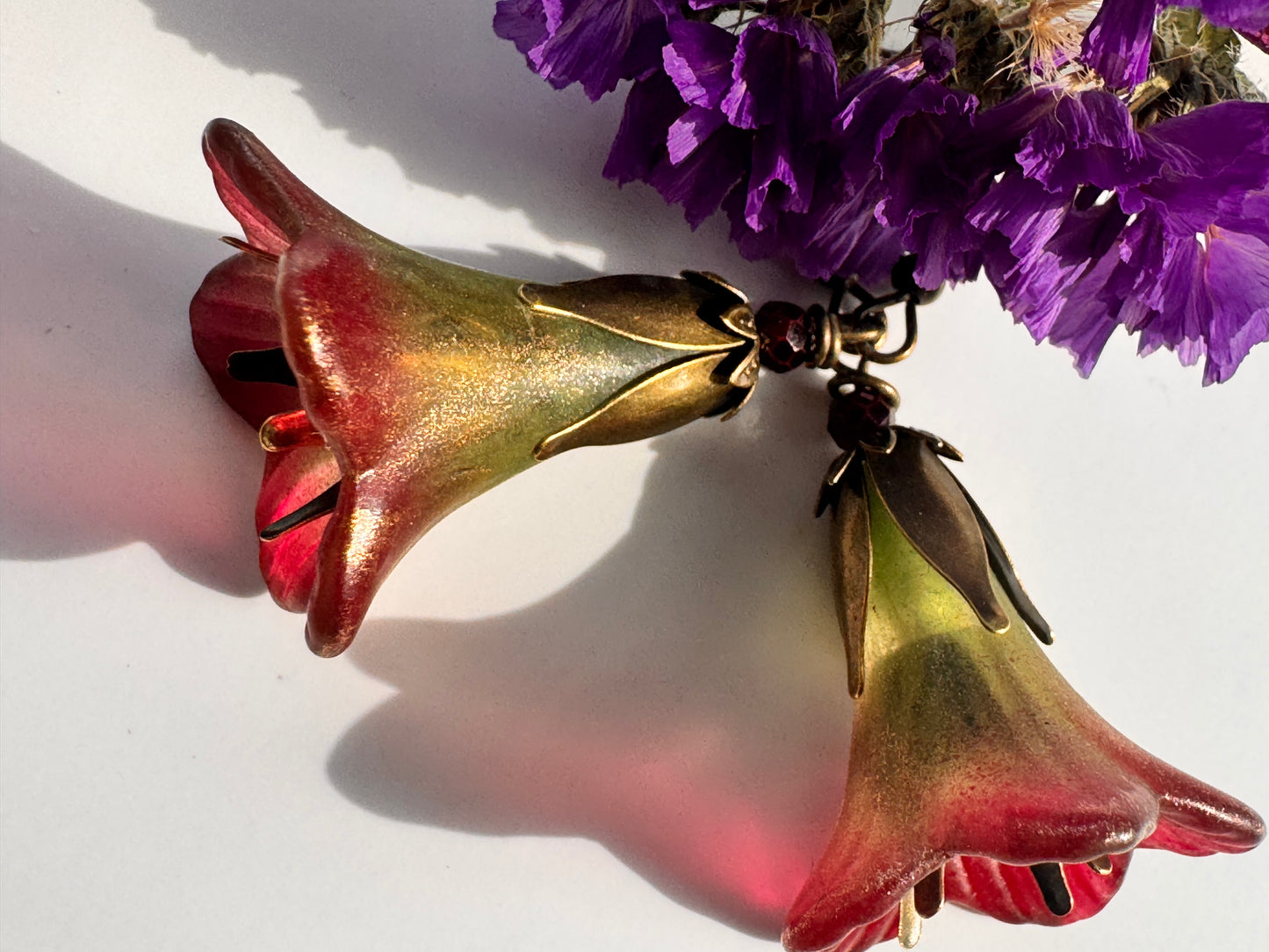Tulip Brass fairies earrings